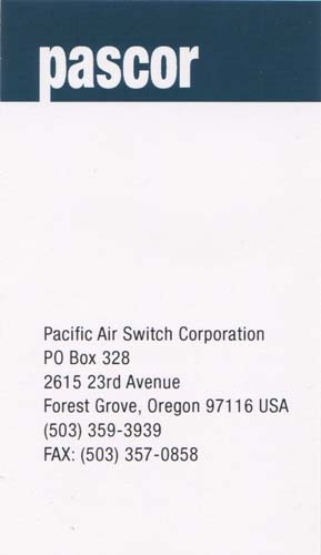 pascor - Pacific Air Switch Corporation
